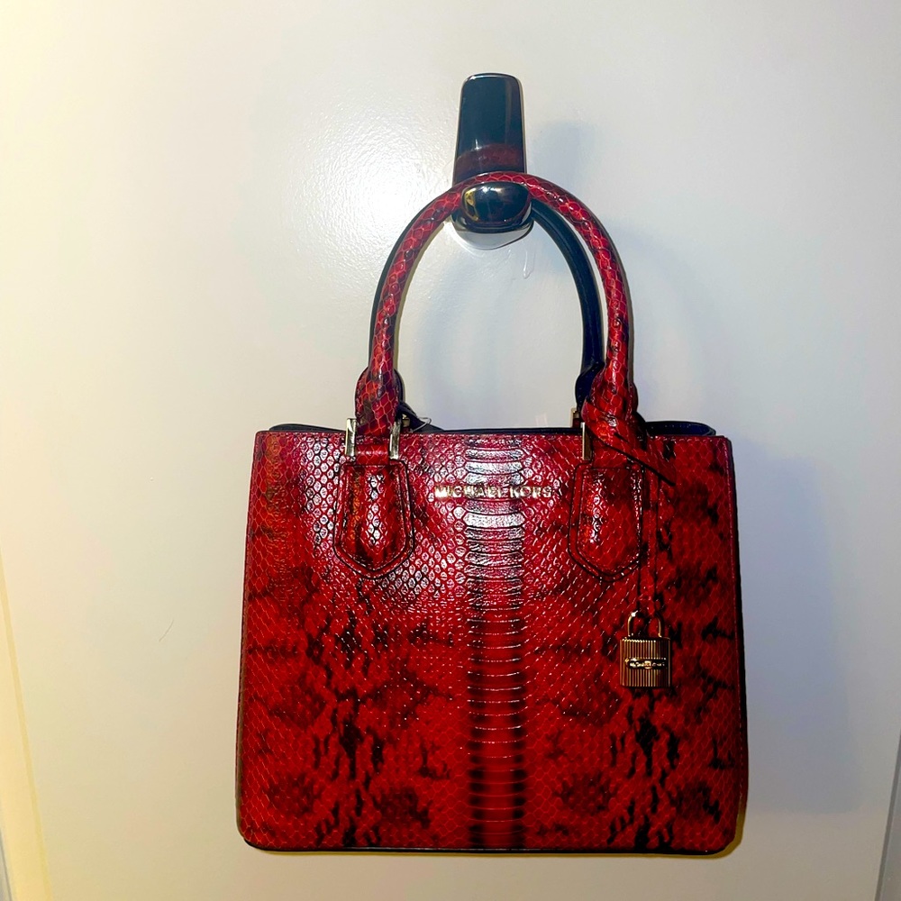 Michael Kors Snakeskin Two-Tone handle bag